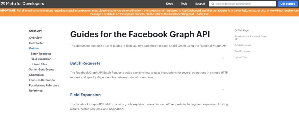 A technical guide by Meta to help developers use their API 