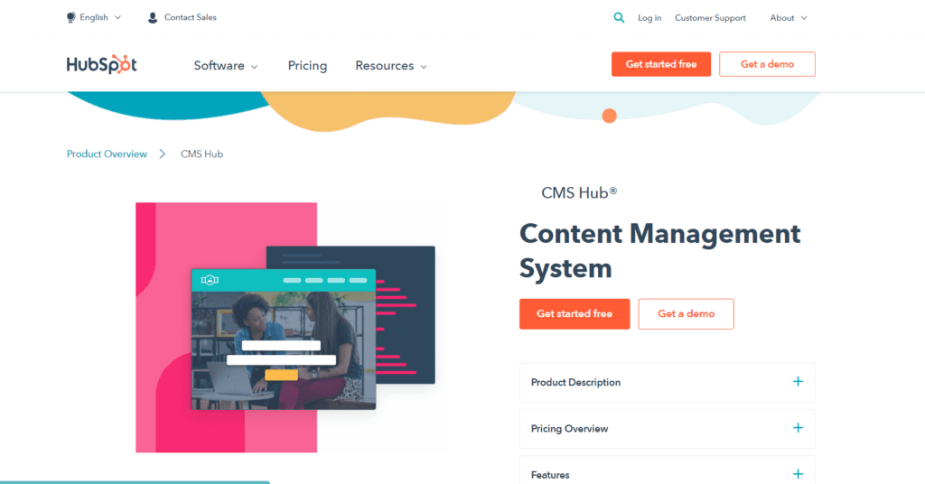 CMS Hub page