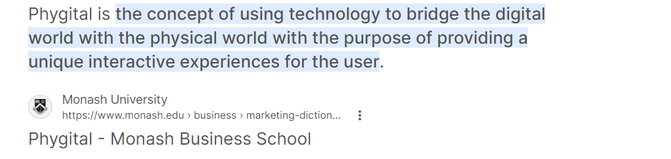 This is the first definition of Phygital, that you get on searching one Google